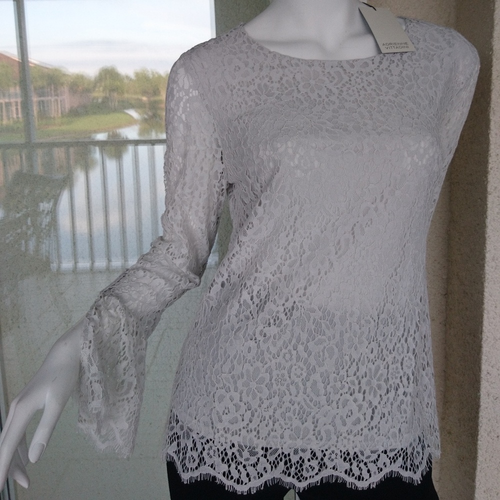 Soft Grey Lace Blouse